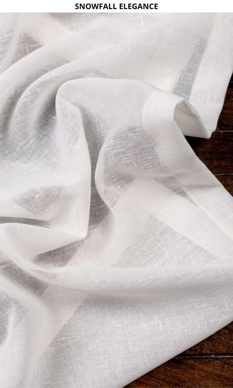 Plain Linen-textured Sheer Curtains. Custom Size Pinch Pleat Window ...