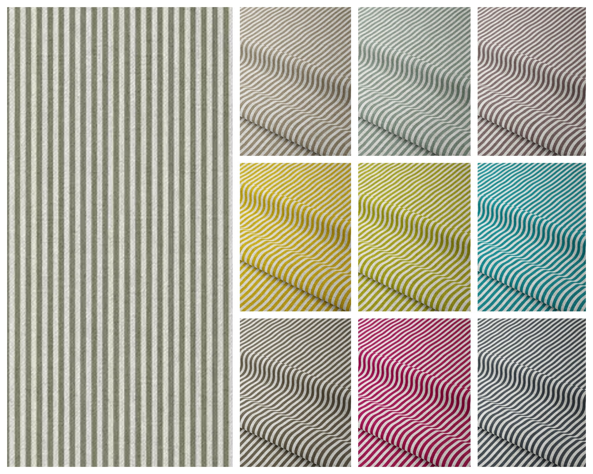 Narrow Stripe Roman Shades. 24 Colors. Custom Window Blinds for Living Room, Dining, Bedroom, Kids Room, Nursery. Blackout Lining Option.