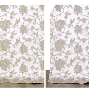 Floral Curtains, 2 Options. Custom Size Window Drapes for Dining, Kitchen, Living, Nursery, Office & Study. Add Blackout Lining for Bedrooms
