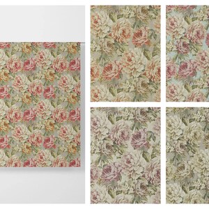 Floral Curtains, 5 Colorways, 4 Pleat Styles, Blackout Lining Option. Custom Print Window Drapes for Kitchen, Living Room, Bedroom & Dining.