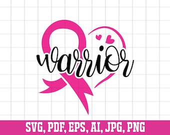 Cancer Warrior, Breast Cancer Svg, Cancer Awareness Svg, Cancer Warrior Svg, Cancer Svg, Cancer Ribbon Svg, Cancer Survivor Svg, Ribbon Svg