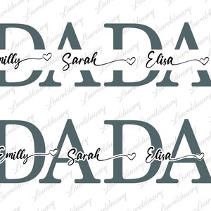 Dada Svg, Grandpa Svg, Father&#39;s Day Svg, Split Name Frame Svg, Granddad Svg, Silhouette, Digital Download, Dad Life Svg, Svg Cut Files