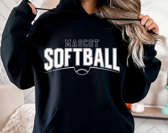 Softball Mascot Svg, Softball Svg, Digital Download, Varsity Letter Svg, Cricut, Softball Team Svg, Arc svg, Sports Svg, Svg Cut File