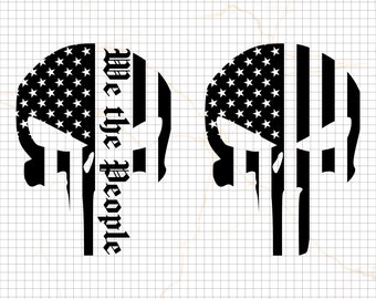 American Punisher Flag svg, Punisher skull svg, skull svg, Punisher svg, sugar skull svg, the punisher svg - Printable, Cricut & Silhouette