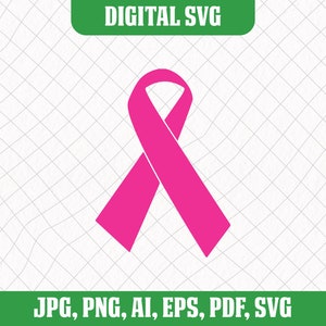 Kanker Lint Svg, Borstkanker Lint Svg, Bewustzijn Lint Svg, Roze Lint Svg, Roze Lint Digitale Download, Kanker Svg