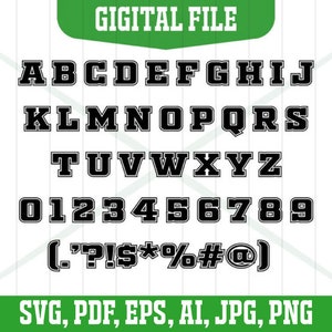 Sport Font Svg, Sport Alphabet Svg, Instant Download, Font Svg, Jpg, Png, Pdf, Varsity Font Svg, Font Svg Download, Cricut Silhouette
