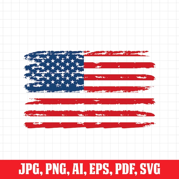 American distressed flag svg, USA flag svg, fourth of july svg, grunge flag svg, 4th of july svg, Printable Cricut & Silhouette