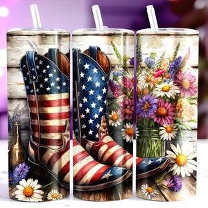 4th of July Tumbler Wrap, 20 oz Skinny Tumbler Sublimation Design, Patriotic Tumbler Wrap, Tumbler template, Digital Download