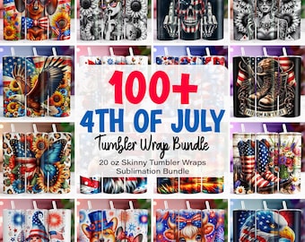 4th of July Tumbler Wrap Bundle, 20 oz Skinny Tumbler Sublimation Designs, Patriotic Tumbler Wrap, Tumbler template, Digital Download