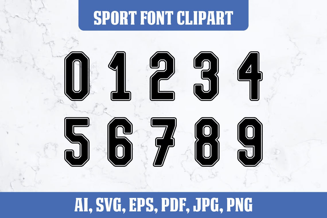 Sport Numbers SVG, Numbers SVG, Jersey Number SVG