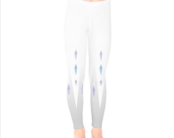 Leggings de Elsa con el quinto espíritu para niña - Disfraz de Frozen 2 - Leggings de Elsa - Traje blanco de Elsa - Frozen 2