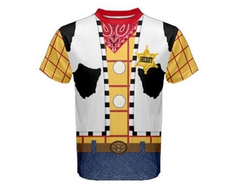 Toy story Woody Tshirt with belt - Adult Woody Costume - toy story - Birthday Costume - Halloween - Toy Story Costume - adult costume