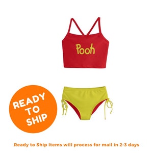 Girl Winnie the Pooh Swimsuit Girl Pooh Tankini Costume Winnie the