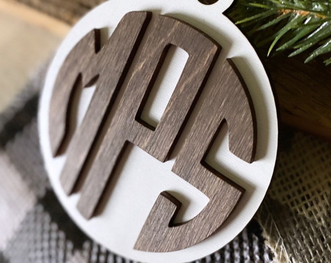 Monogram Name Tag • Ornament • Gift Tag • Stocking Tag