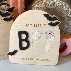 DIY Halloween Footprint Art, Baby’s First Halloween Keepsake, Boo Basket Idea, Gift For Mom, Halloween Kid Craft, My Little Boo Sign