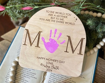 Mothers Day DIY Sign, Gift for Mom, Mothers Day Gift, Personalized Mothers Day Gift, New Mom Gift, Baby Handprint Sign