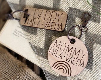 Personalized Keychain + Engraved Bag Charm