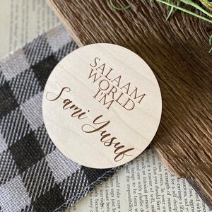 Baby Shower Gift, Salaam Baby Sign, Baby Name Prop, Baby Name Sign, Personalized Baby Sign, Newborn Photo Prop, Nursery Name Sign, Baby Sign