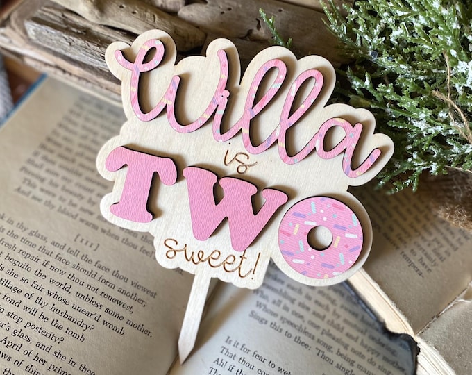 Two Sweet Birthday Cake Topper