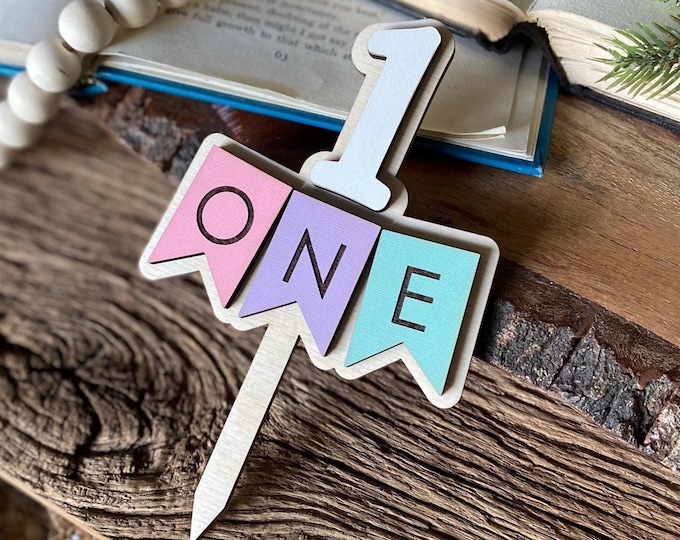 Pennant Name Cake Topper