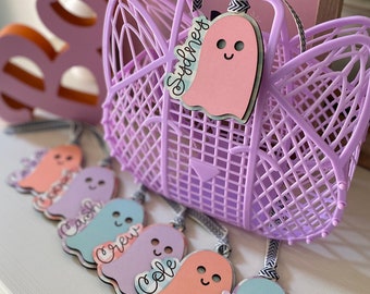 Trick or Treat, Boo Basket Tags, Halloween Basket Tags, Name Tags, Halloween Bucket Tags, Ghost Party Tag, Ghost Birthday Decor