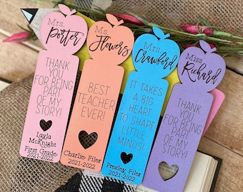 Teacher Gift Handmade Bookmark Personalised Made To Order End Of term Thank You