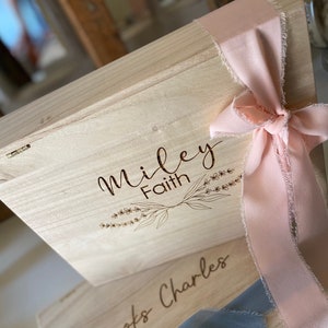 Engraved Wooden Box, Baby Name Box, Baby Shower Gift Box, Baby Keepsake Box, Personalized Baby Box, Personalized Keepsake Box