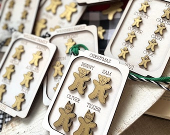 Personalized Cookie Family Christmas Ornament: Engraved Gingerbread Gift