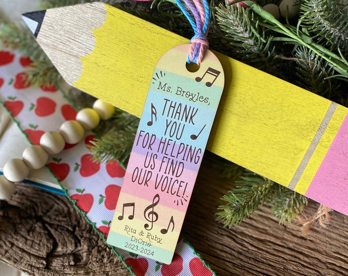 Music Teacher Appreciation Bookmark Keepsake