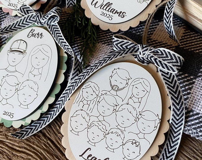 Family Drawing Christmas Ornament