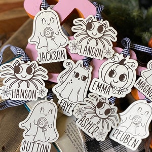 Trick or Treat, Boo Basket Tags, Halloween Basket Tags, Name Tags, Halloween Bucket Tags, Ghost Party Tag, Ghost Birthday Decor