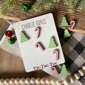 Personalized Christmas Tic Tac Toe Game: Stocking Stuffer Gift