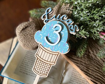 Ice Cream Party Cake Topper