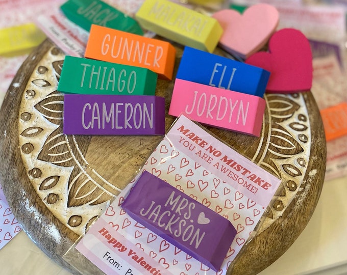 Classroom Valentine Erasers