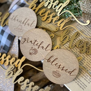Table Place Cards, Thanksgiving Place Cards, Christmas Name Plates, Thankful Wooden Word, Holiday Decor, Thanksgiving Place settings