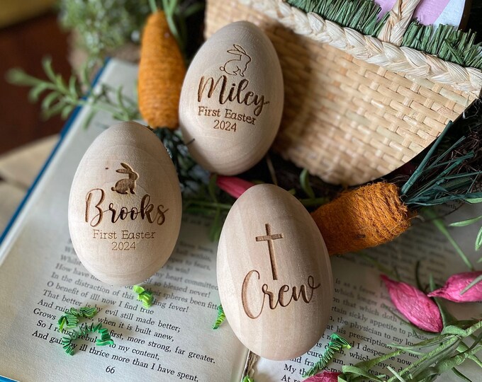 Wooden Easter Basket Egg