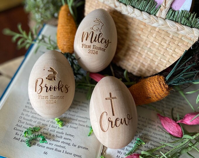 Wooden Easter Basket Egg