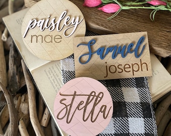 Baby Name Sign, Baby Shower Gift, Birth Announcement Sign, Wood Baby Name Sign, Name Announcement Plaque, Nursery Decor, Newborn Photo Prop