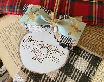 Housewarming Address Ornament, Family Ornament, From Realtor,Address Ornament,Closing Gift,Our First Home,New Home,Gift for Couple,Homeowner