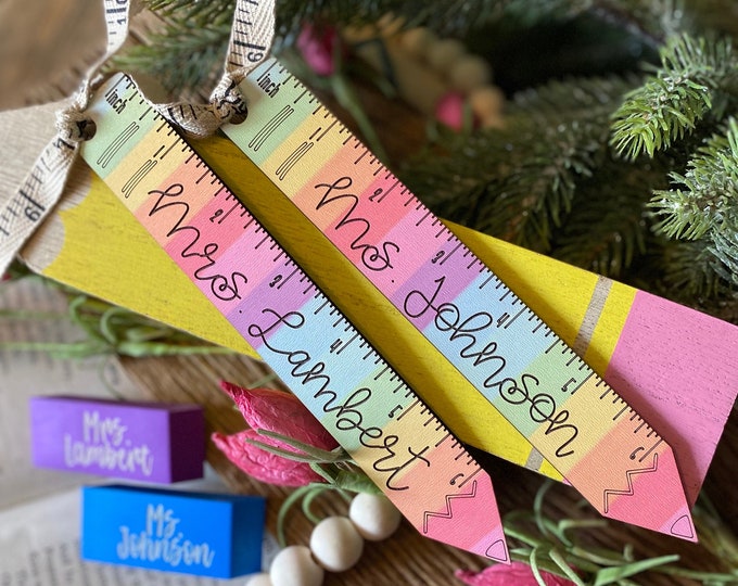 Teacher Ruler Bookmark + Ornament