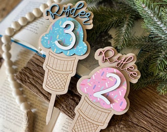 Ice Cream Party Cake Topper