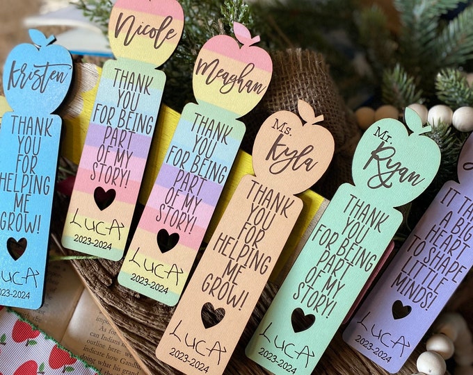 Student's Engraved Signature - Teacher Bookmark + Teacher Appreciation Gift