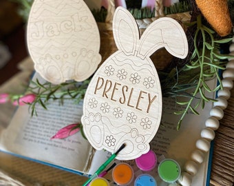 Kit Pittura Cestino Pasqua In Legno Per Bambini - Fai Da Te Con Colori E Pennelli - Foto 7