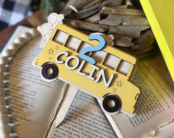 School Bus Birthday Party Cake Topper