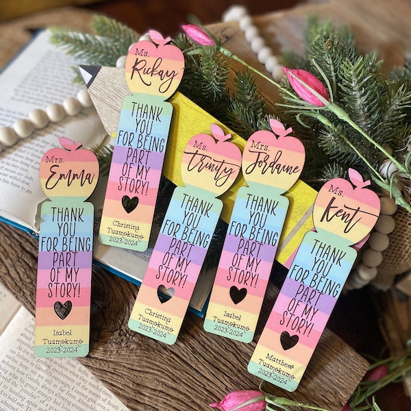 Teacher Bookmark, Teacher Appreciation Gift, Christmas Teacher Gift, Gift for Teacher, Personalized Bookmark, Thank You Teacher,Student Gift