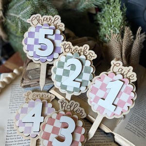 Birthday Cake Topper, Personalized Name Cake Topper, First Birthday Cake Topper, Name Cake Topper, First Birthday Sign, One Year Of, Topper