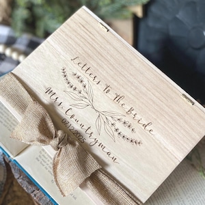 Letters to the bride box, Bridal Shower Gift, Wedding Gift Box, Keepsake Box, Memory Box, Baptism Keepsake Box, Wedding Keepsake Box, Box