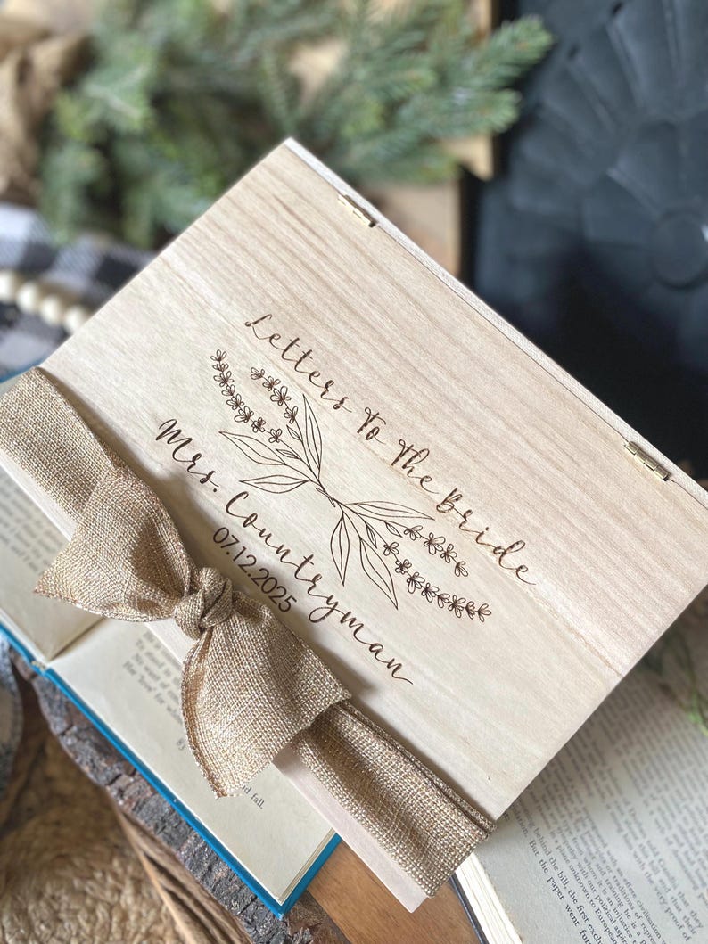 Letters to the bride box, Bridal Shower Gift, Wedding Gift Box, Keepsake Box, Memory Box, Baptism Keepsake Box, Wedding Keepsake Box, Box