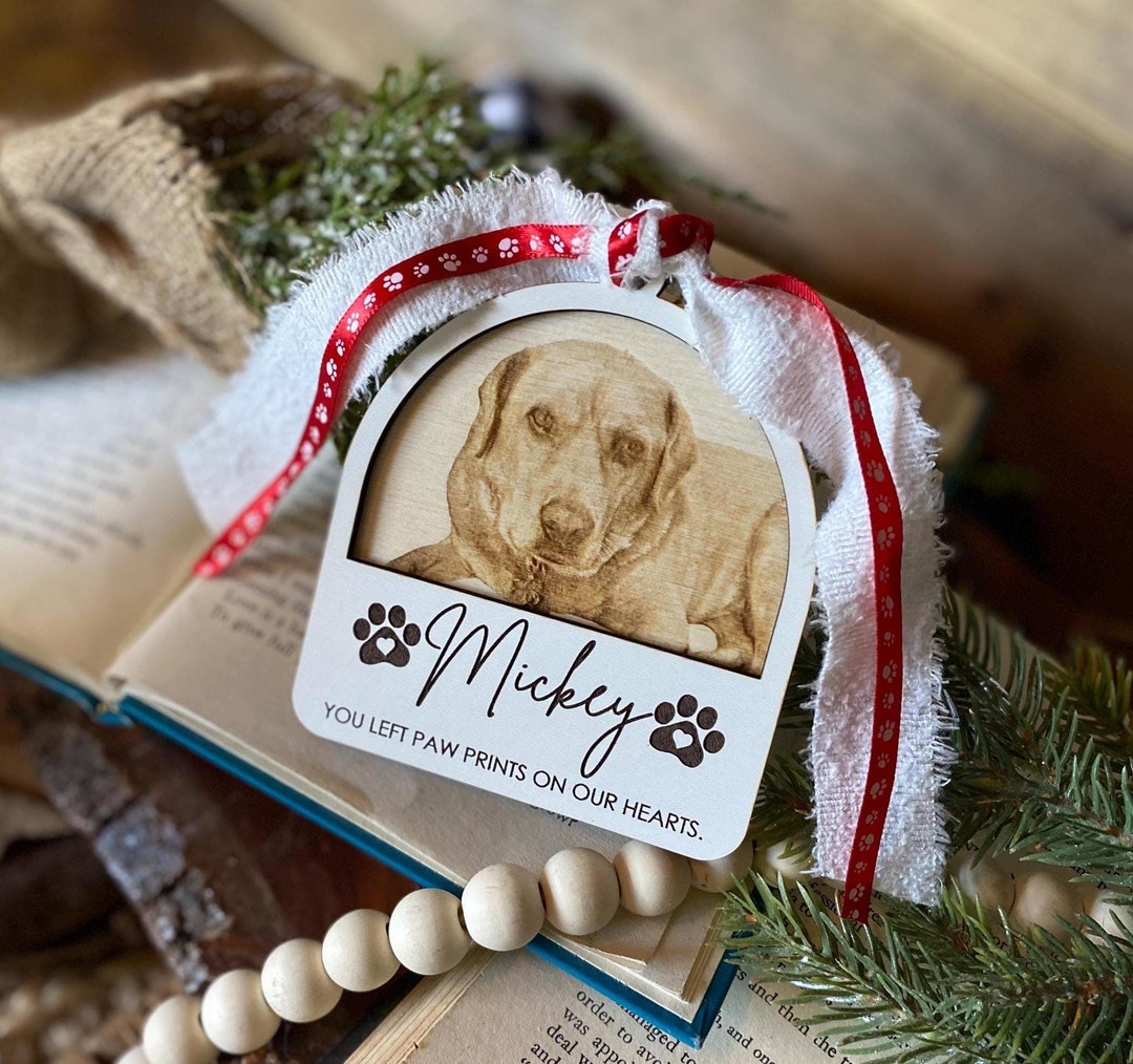 Personalized Pet Memorial Ornament: Engraved Dog Cat Photo Keepsake - Etsy