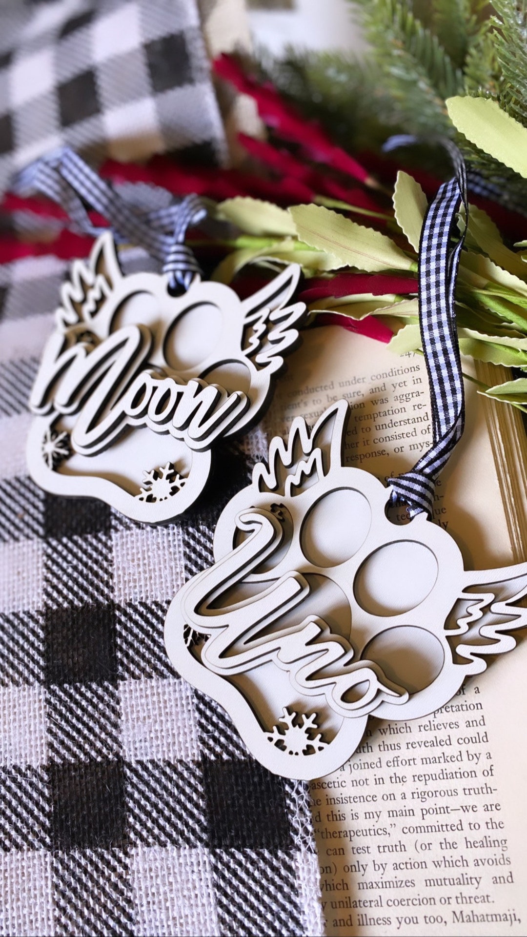 Paw Print Memorial Pet Ornament: Personalized Dog Cat Gift - Etsy